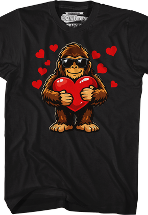 Bigfoot Valentine's Day Heart T-Shirt