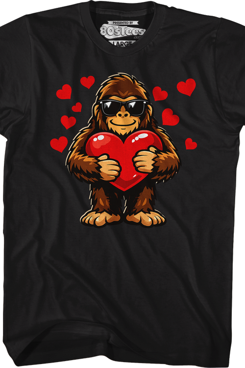 Bigfoot Valentine's Day Heart T-Shirt - main product image