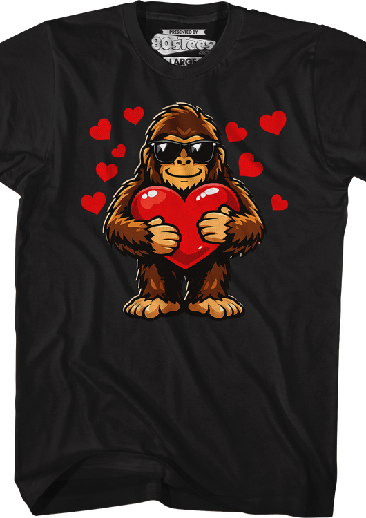 Bigfoot Valentine's Day Heart T-Shirt - main product image
