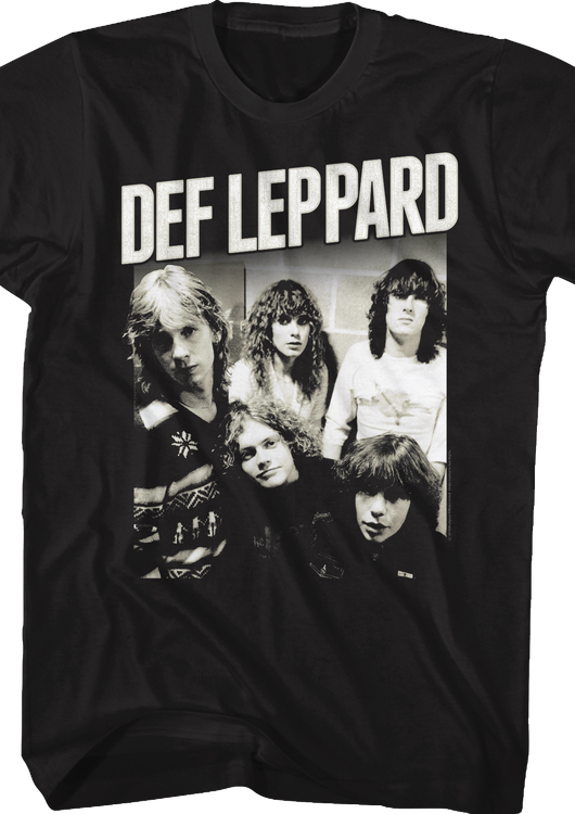 Black and White Band Photo Def Leppard T-Shirt - main product image