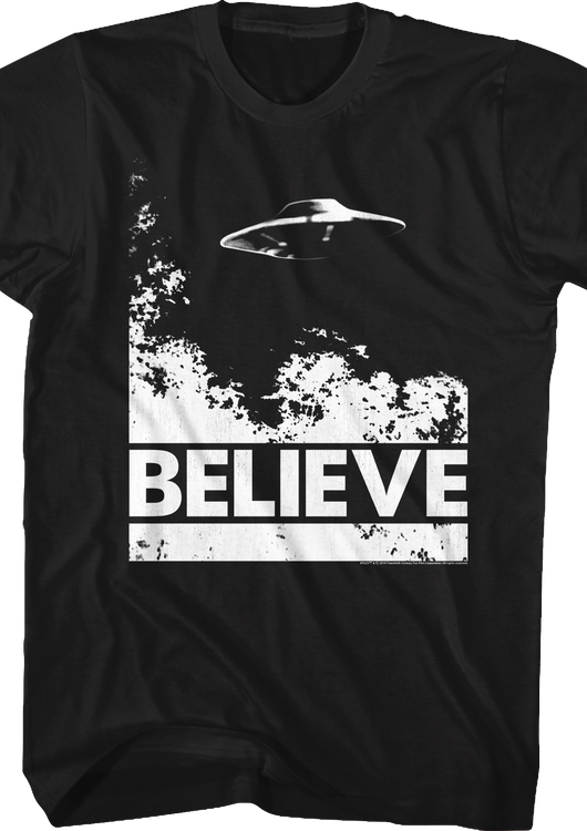 Black and White Believe Poster X-Files T-Shirt - main product image