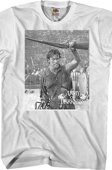 Black and White Boom Stick Army of Darkness T-Shirt