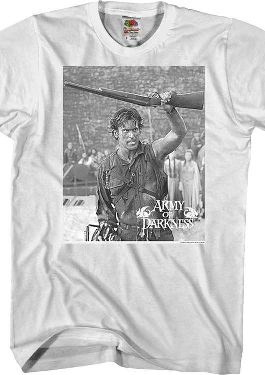 Black and White Boom Stick Army of Darkness T-Shirt - main product image