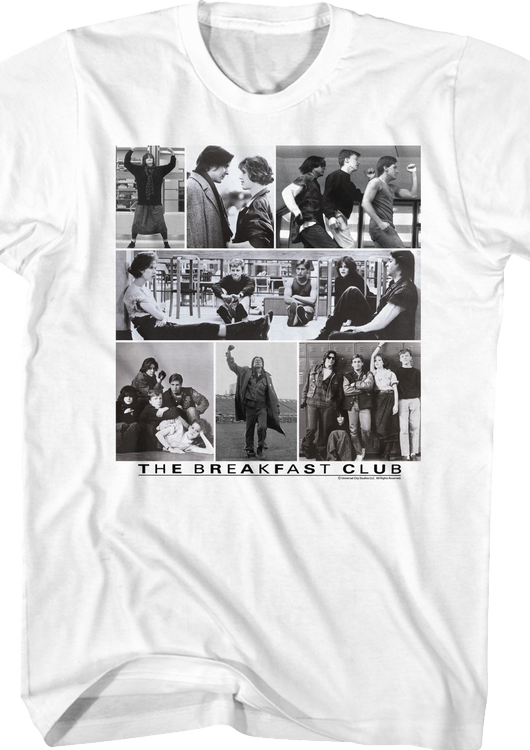 Black and White Collage Breakfast Club T-Shirt - main product image