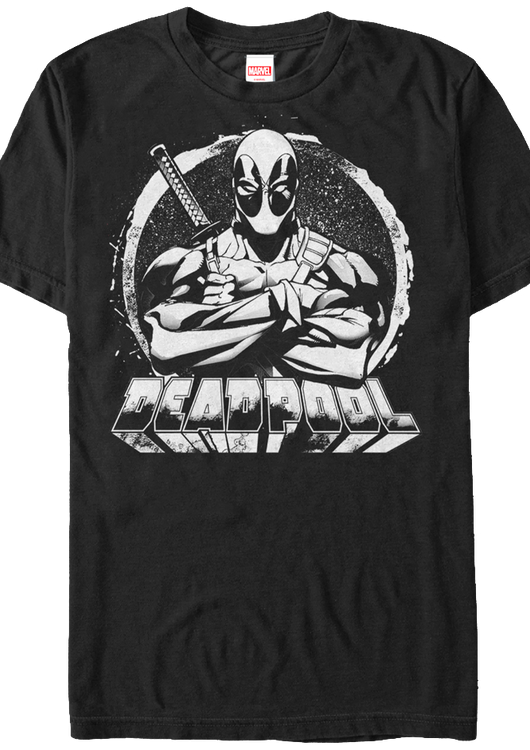 Black and White Deadpool T-Shirt - main product image