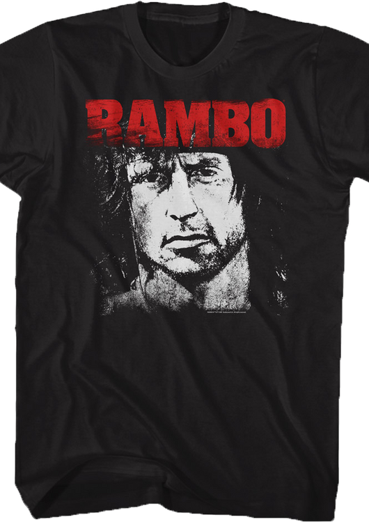Black and White Face Rambo T-Shirt - main product image