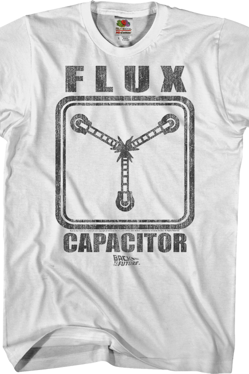 Black and White Flux Capacitor Back To The Future T-Shirt - main product image
