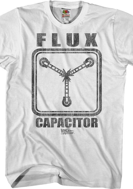 Black and White Flux Capacitor Back To The Future T-Shirt - main product image