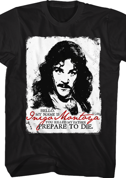 Black and White Inigo Montoya Princess Bride T-Shirt - main product image