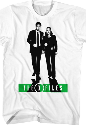 Black and White Mulder and Scully X-Files T-Shirt