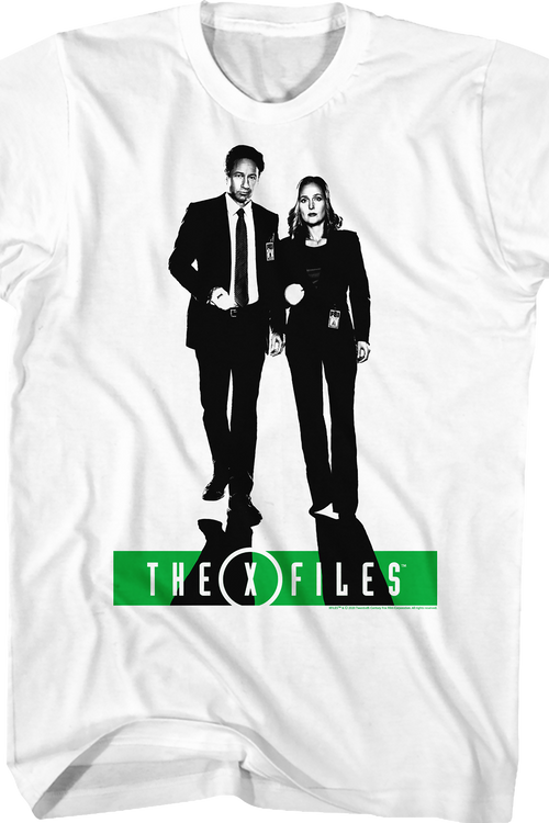 Black and White Mulder and Scully X-Files T-Shirtmain product image