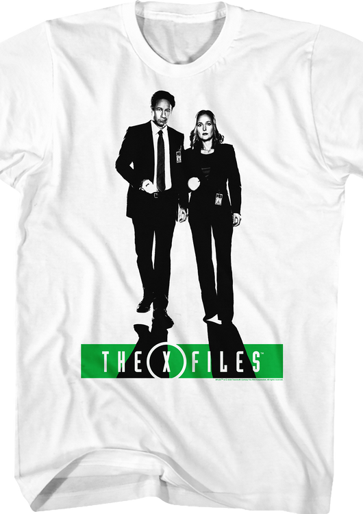 Black and White Mulder and Scully X-Files T-Shirt - main product image