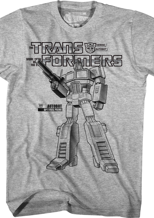 Black and White Optimus Prime Transformers T-Shirt - main product image
