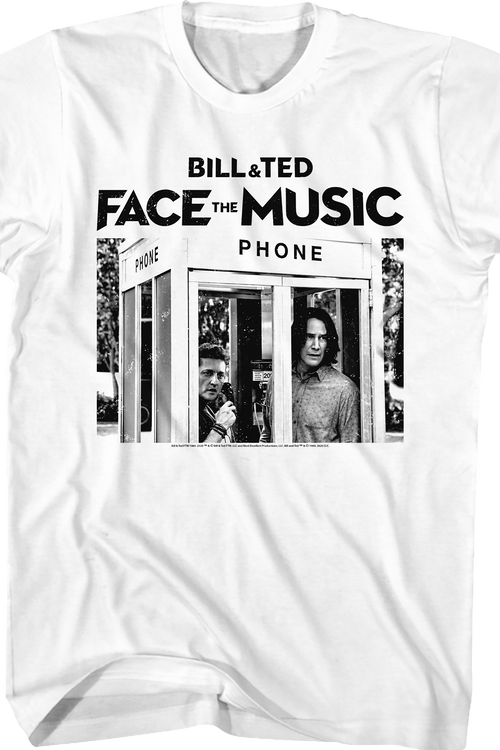 Black and White Phone Booth Bill and Ted Face the Music T-Shirtmain product image