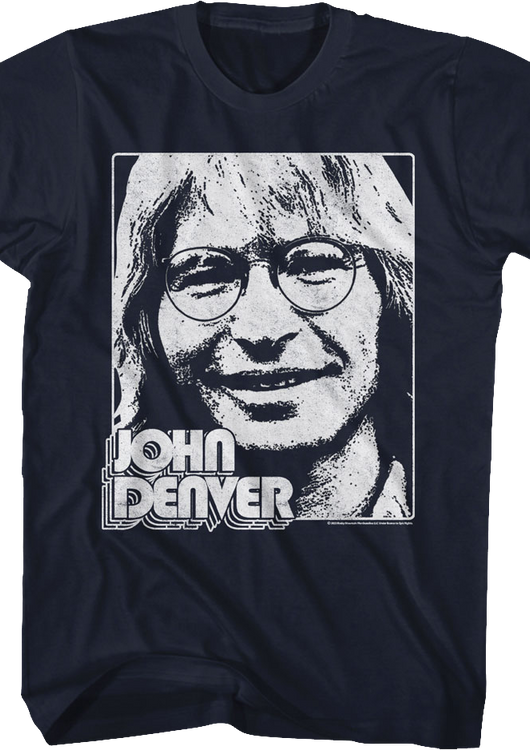 Black And White Photo John Denver T-Shirt - main product image