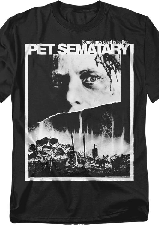 Black and White Poster Pet Sematary T-Shirt - main product image