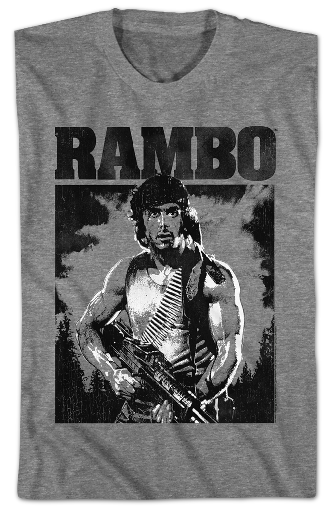 Black and White Rambo T-Shirt