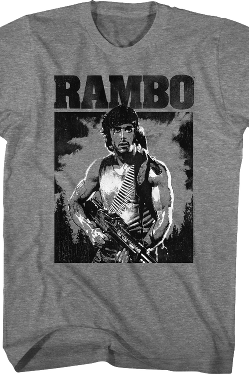 Black and White Rambo T-Shirt - main product image