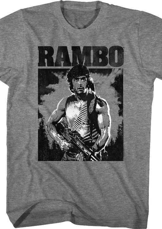 Black and White Rambo T-Shirt - main product image
