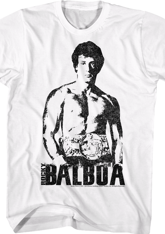 Black and White Rocky Balboa T-Shirt - main product image