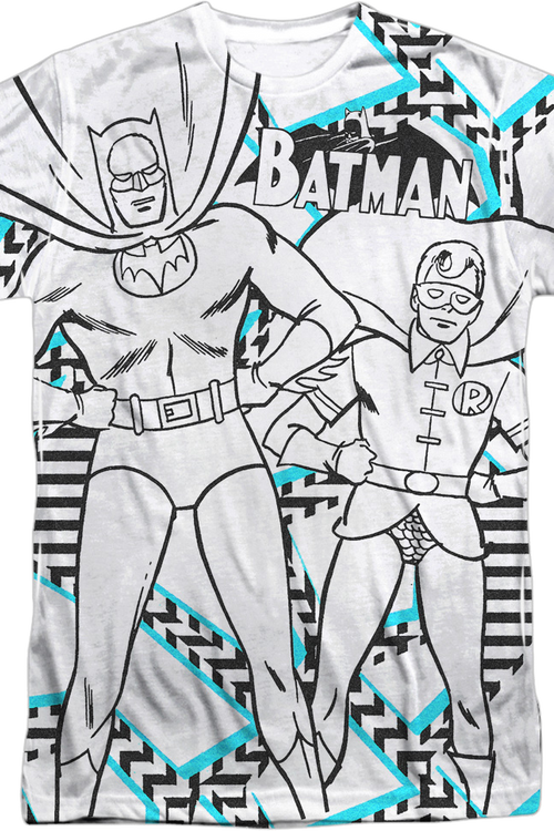 Black and White Sketch Batman and Robin T-Shirtmain product image