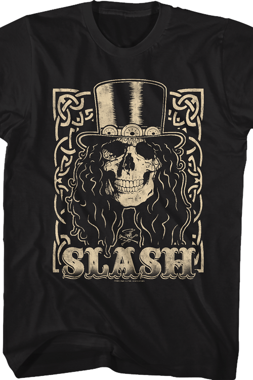 Cream Skull In Top Hat Slash T-Shirt - main product image