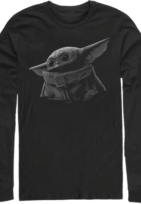 Black And White The Child Star Wars The Mandalorian Long Sleeve Shirt