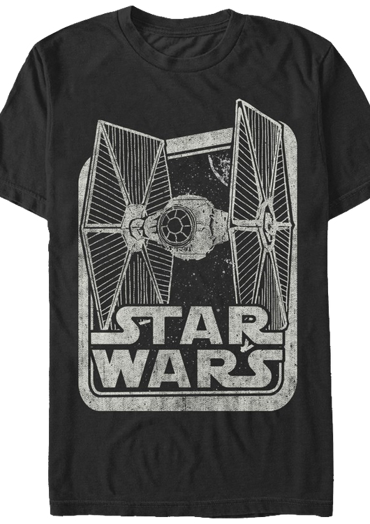 Black and White TIE Fighter Star Wars T-Shirt - main product image