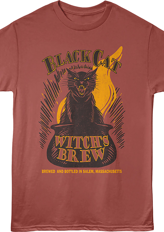 Black Cat Witch's Brew Salem Massachusetts T-Shirt - main product image