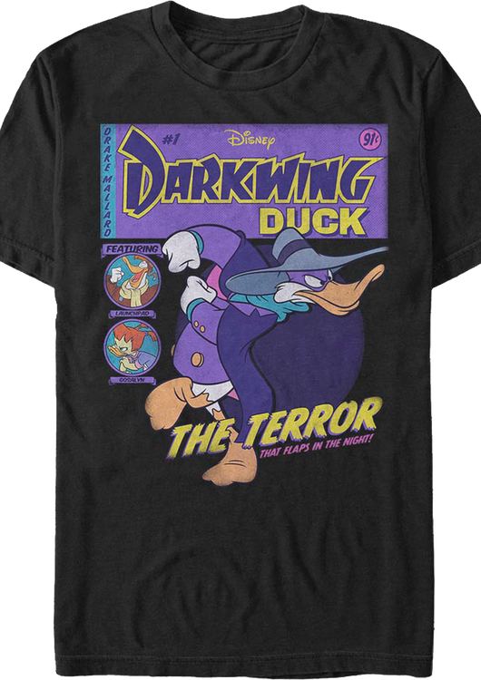 Black Comic Book Cover Darkwing Duck T-Shirt - main product image