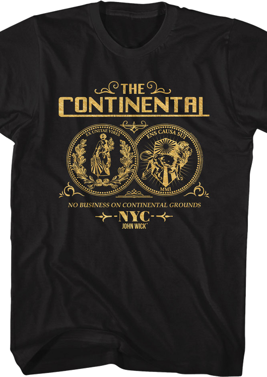 Black Continental Coin John Wick T-Shirt - main product image