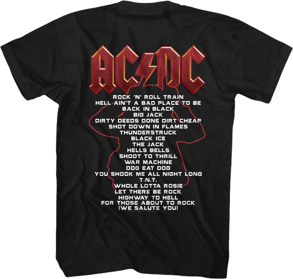 Black Ice World Tour ACDC T-Shirt: AC/DC Mens T-Shirt