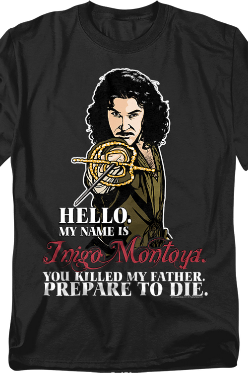 Black Inigo Montoya Illustration Princess Bride T-Shirt - main product image