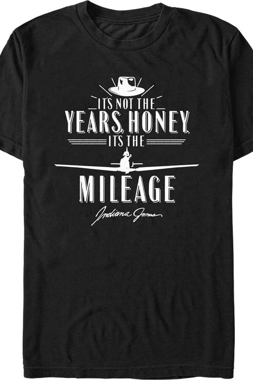 Black It's Not The Years It's The Mileage Indiana Jones T-Shirtmain product image