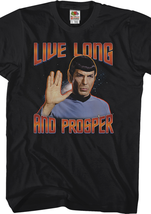 Black Live Long and Prosper Star Trek T-Shirt - main product image