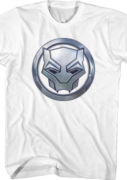 Black Panther Faux Chrome Logo Marvel Comics T-Shirt - main product image