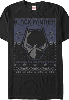 Black Panther Mask Faux Ugly Christmas Sweater Marvel Comics T-Shirt