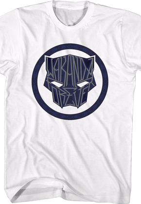 Black Panther Wakanda Forever Text Marvel Comics T-Shirt
