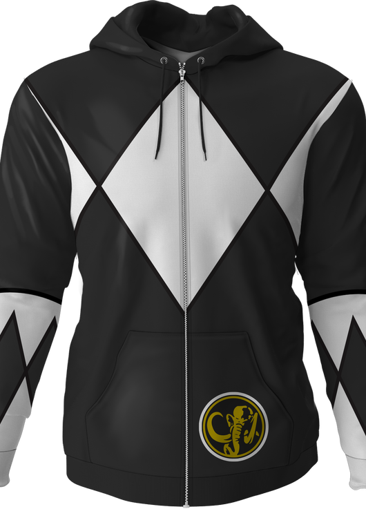 Black Ranger Mighty Morphin Power Rangers Costume Hoodie - main product image