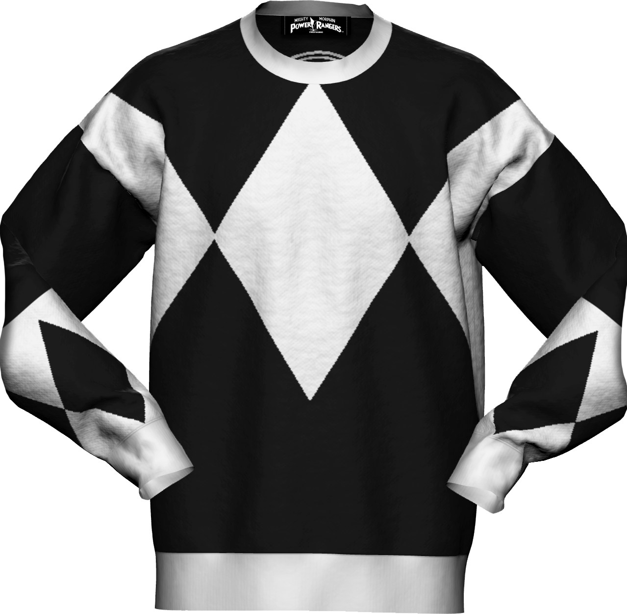 Black Ranger Mighty Morphin Power Rangers Knitted Sweater