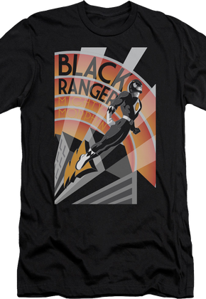 Black Ranger Poster Mighty Morphin Power Rangers T-Shirt