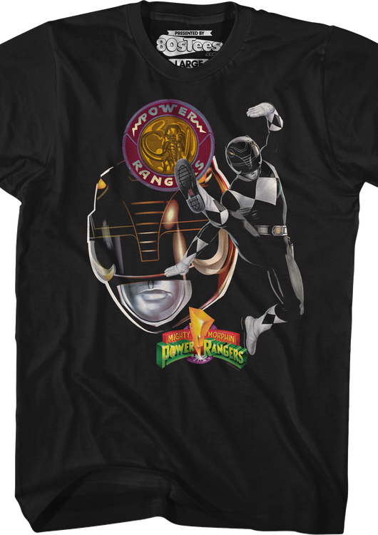 Black Ranger Profile Mighty Morphin Power Rangers T-Shirt - main product image