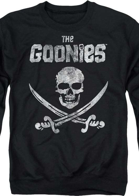 Black Vintage Skull & Crossed Swords Goonies Sweatshirt - main product image