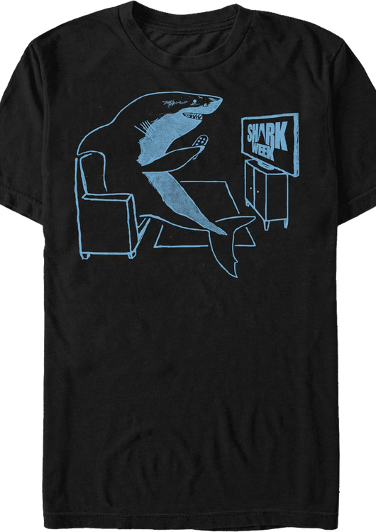 Black Watching Shark Week T-Shirt - main product image