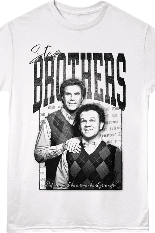 Black & White Best Friends Photo Step Brothers T-Shirtmain product image