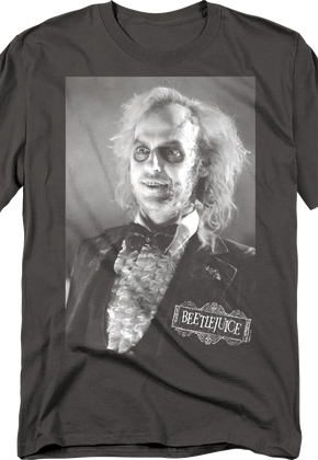 Black & White Groom Photo Beetlejuice T-Shirt