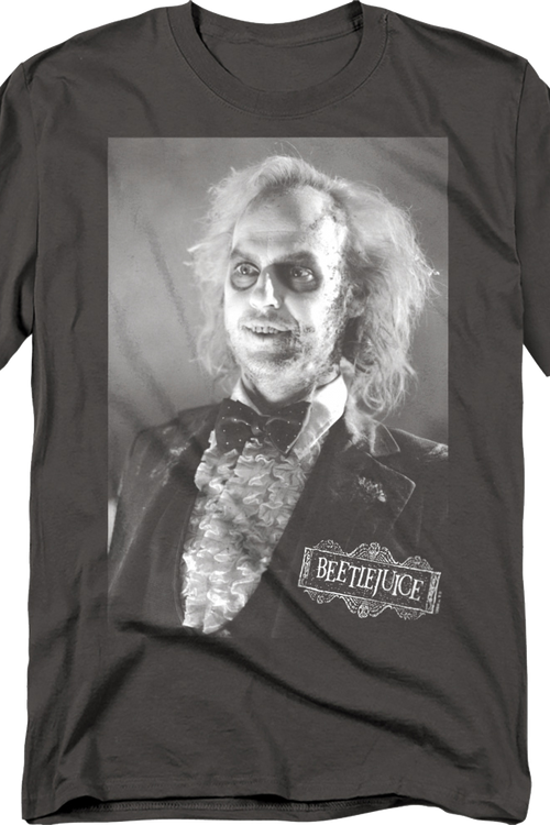 Black & White Groom Photo Beetlejuice T-Shirtmain product image