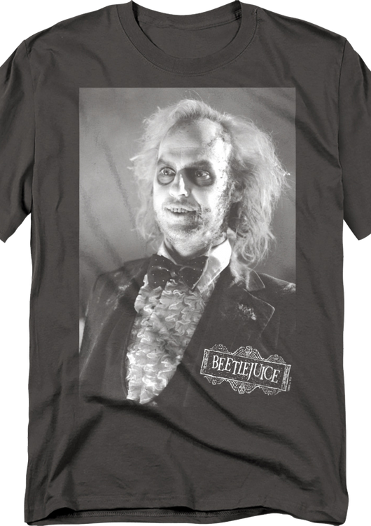 Black & White Groom Photo Beetlejuice T-Shirt - main product image