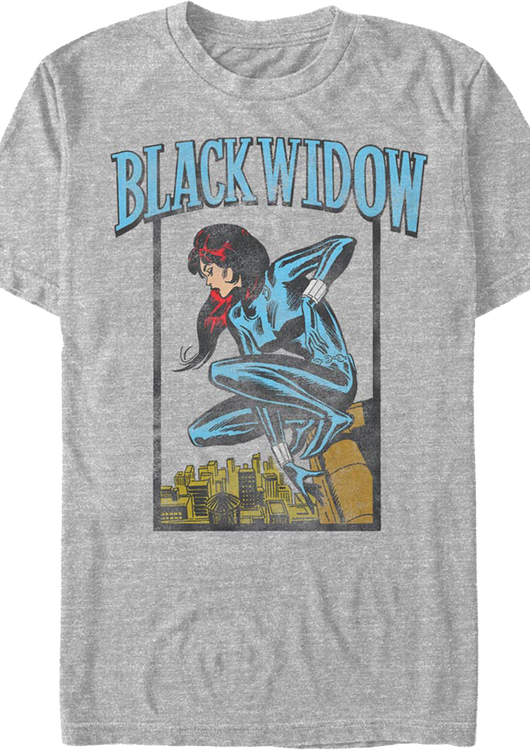 Black Widow Crouching Pose Marvel Comics T-Shirt - main product image