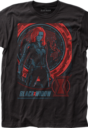 Black Widow Global Poster Marvel Comics T-Shirt